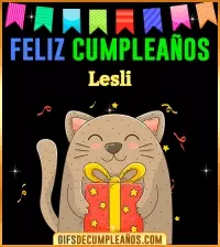 GIF Feliz Cumpleaños Lesli